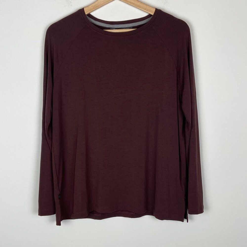 Free Fly Bamboo Shade Long Sleeve Top UPF 50 Maroon Burgundy, Women's Size XS